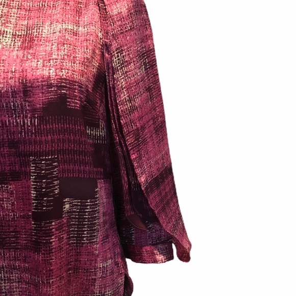 Tracy M blouse pullover abstract pattern full layered sleeve detail size medium - Picture 7 of 12